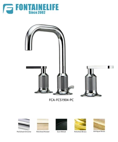 Grifo de lavabo personalizado de 3 orificios con caño alto